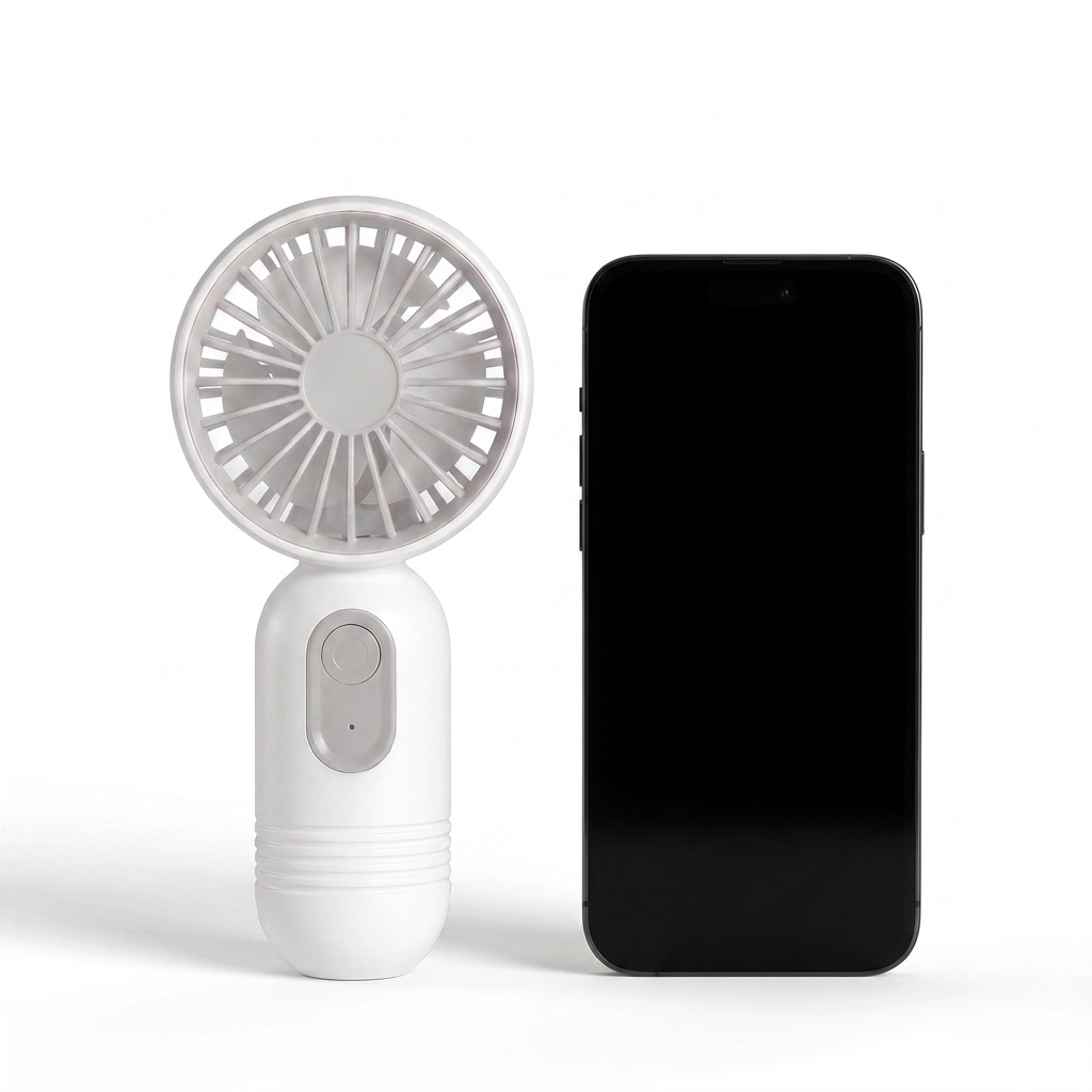 Größenvergleich: AirBreeze neben Smartphone