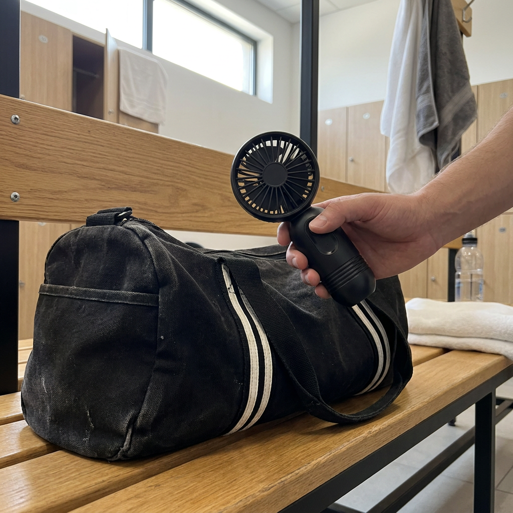 Kundenfoto: AirBreeze Schwarz in der Sporttasche