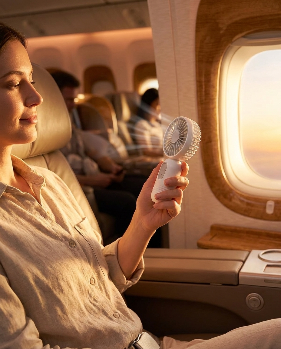 AirBreeze auf Reisen im Flugzeug