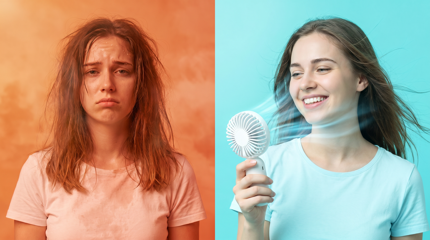 Vorher-Nachher: Sommerhitze vs. AirBreeze-Kühlung