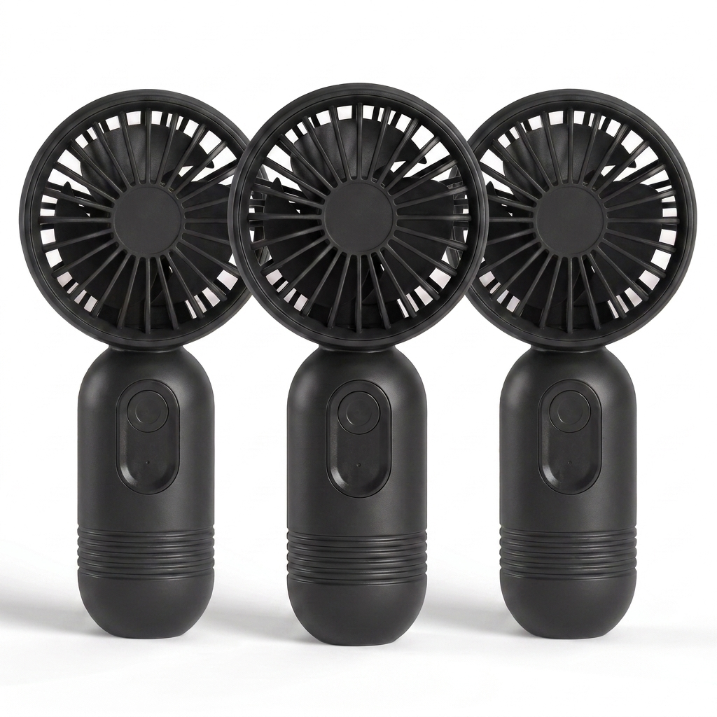 AirBreeze Mini-Handventilator Schwarz 3er-Set