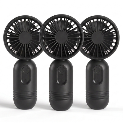 AirBreeze Mini-Handventilator Schwarz 3er-Set